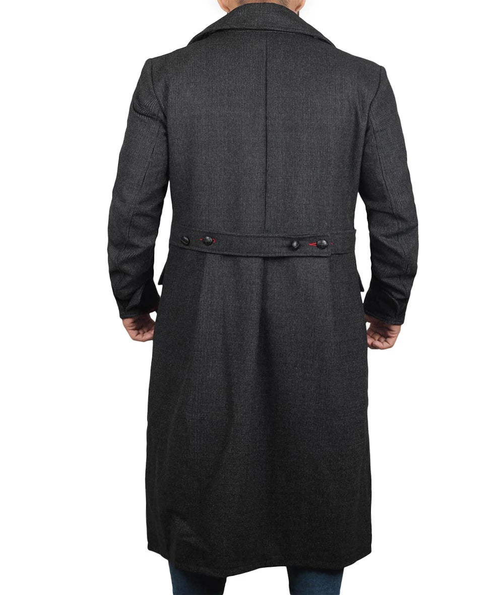 manteau en laine grise pour homme
