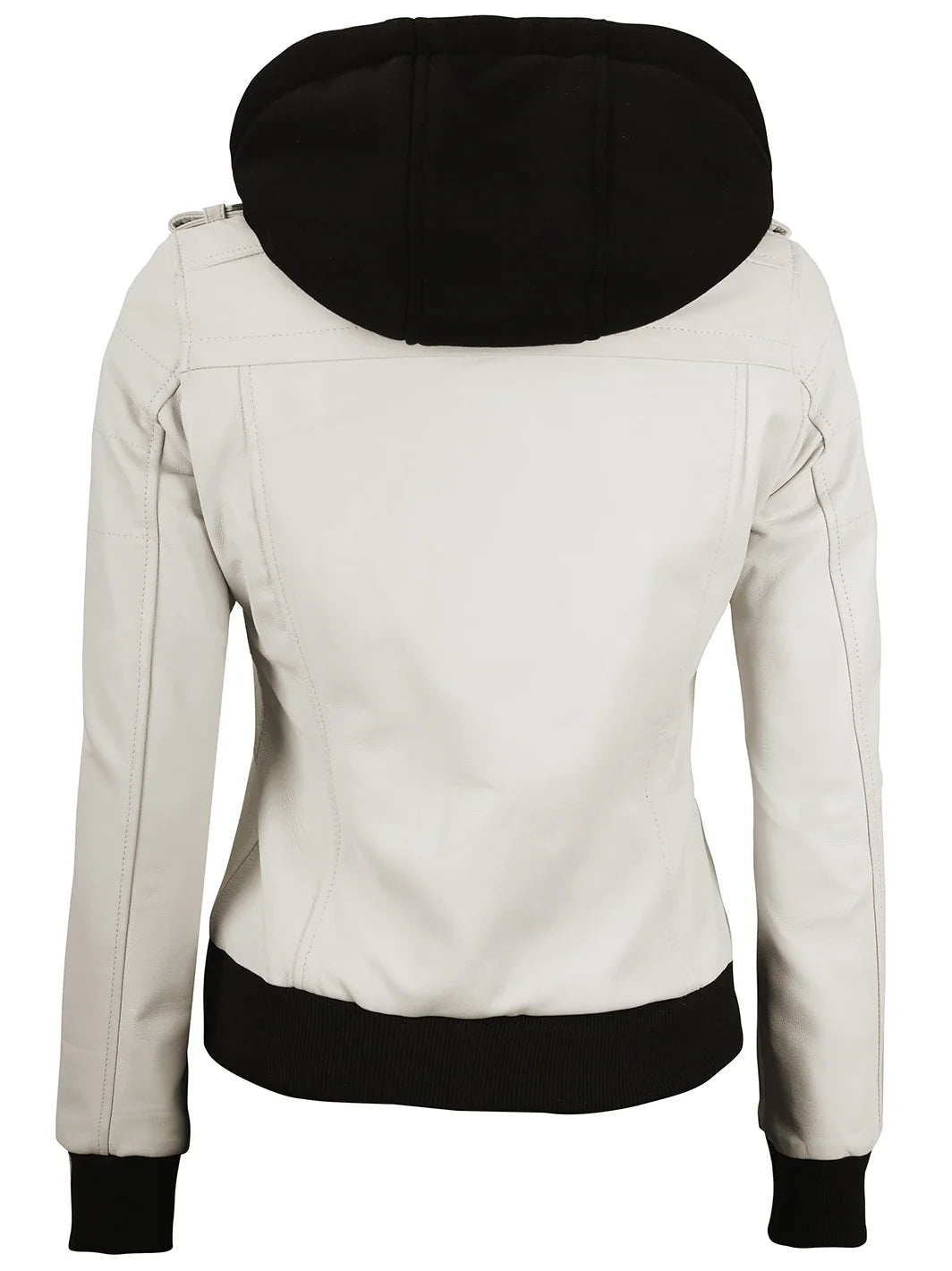 Bomber en cuir à capuche