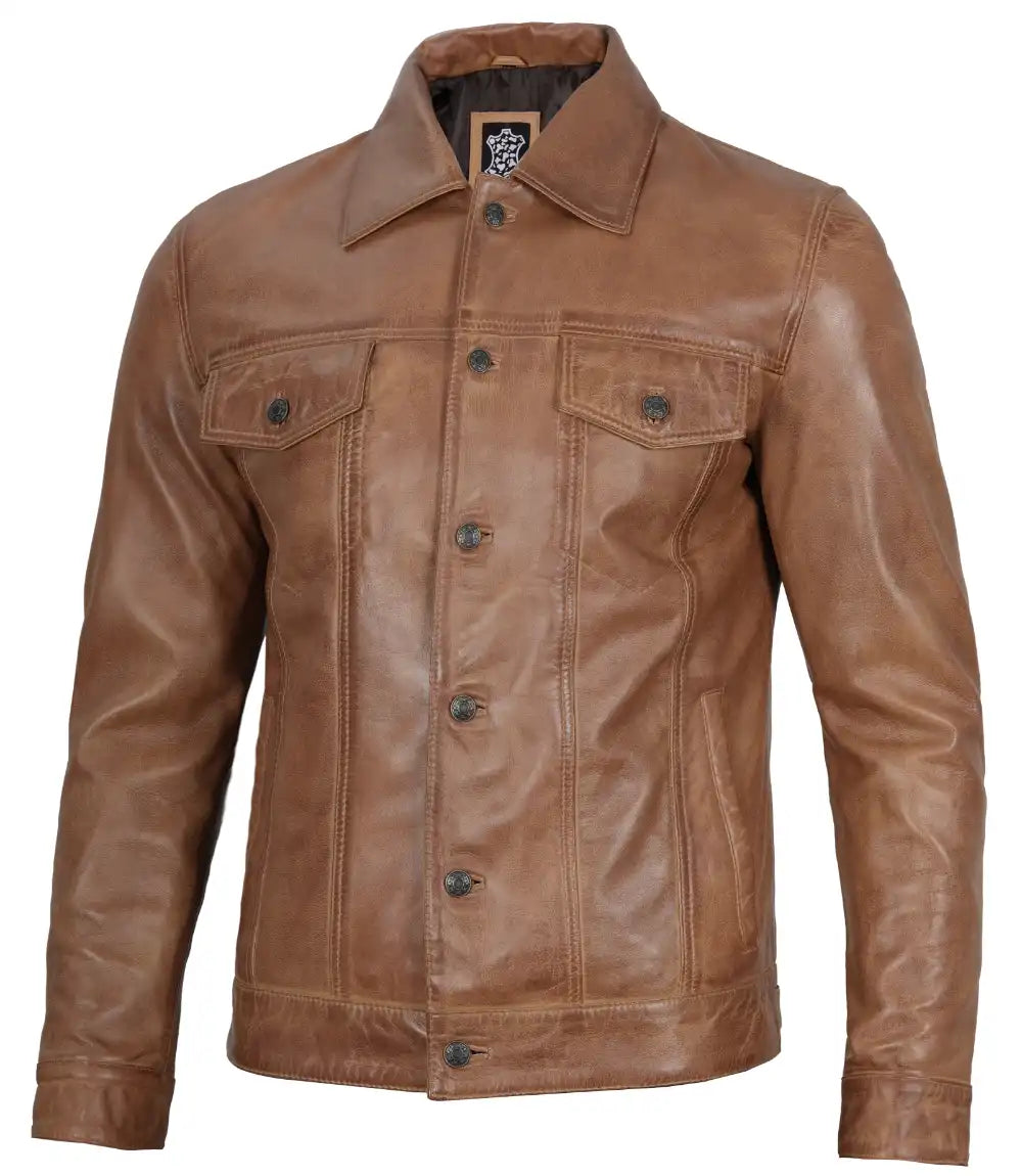 Veste boutonnée marron clair