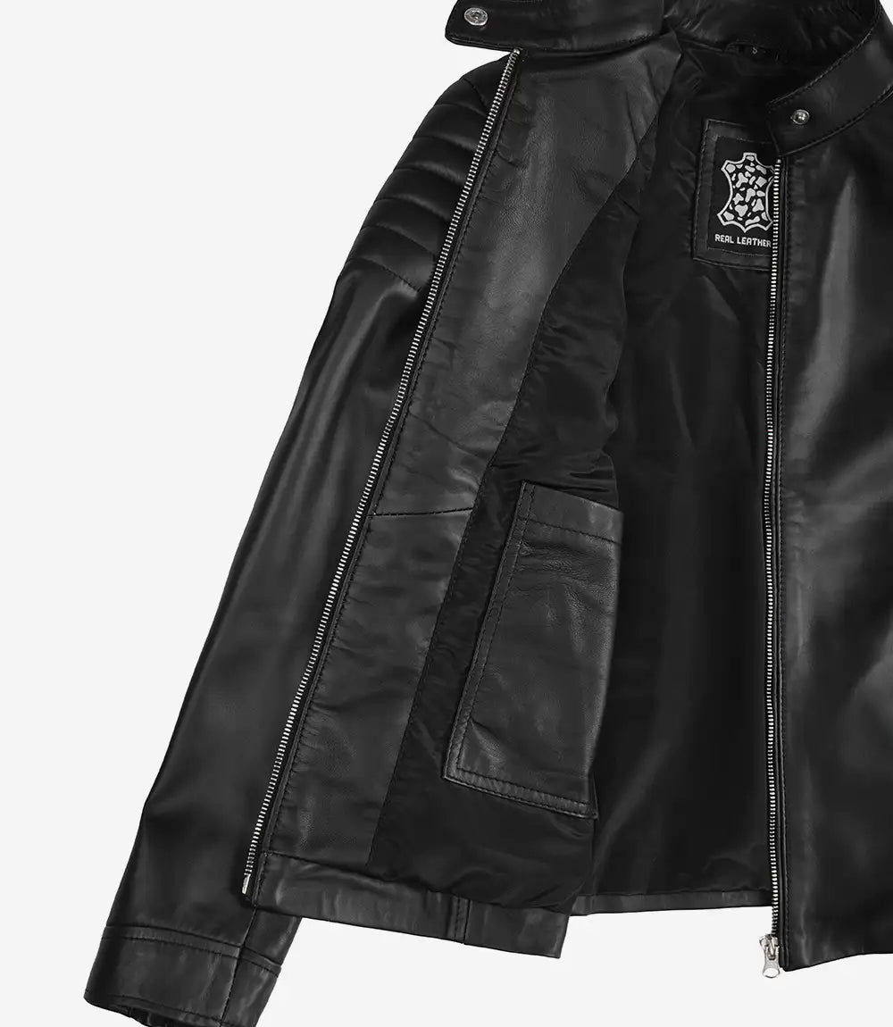 Café Racer Blouson En Cuir Femme
