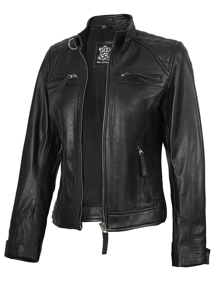 veste en cuir noir