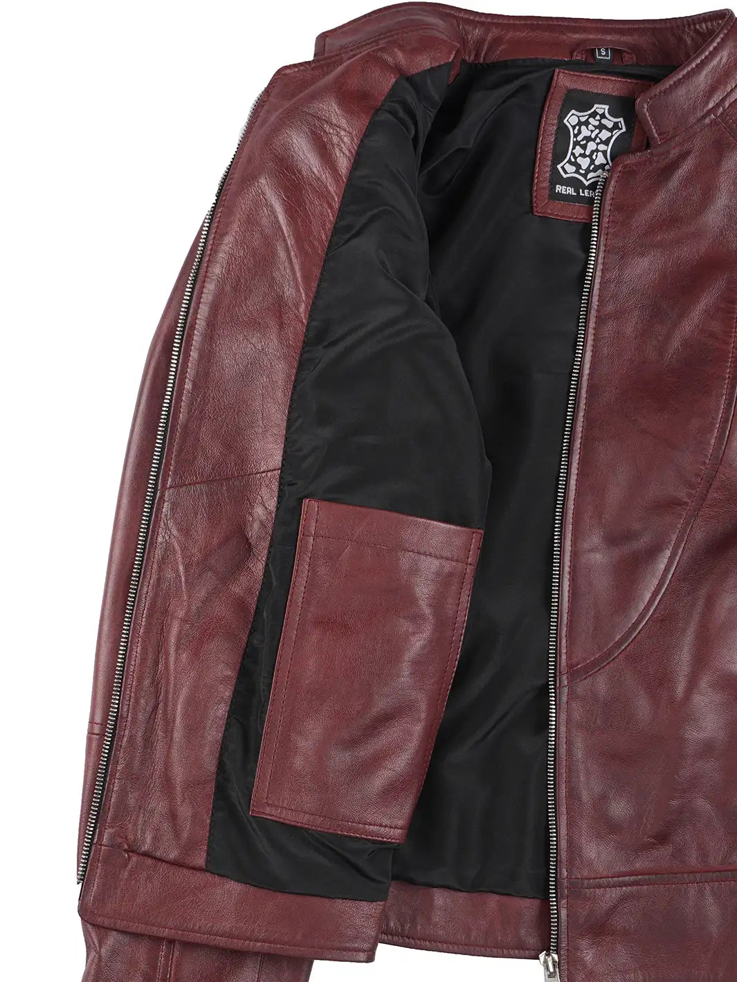 Amy Women's Brown Cafe Racer Leather Jacket