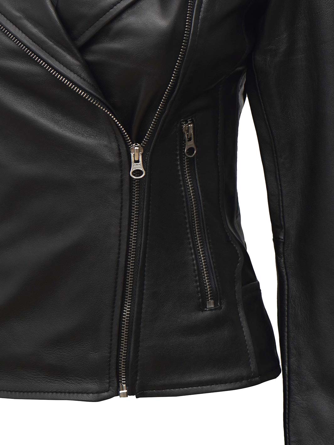 Veste de motard en cuir véritable pour hommes