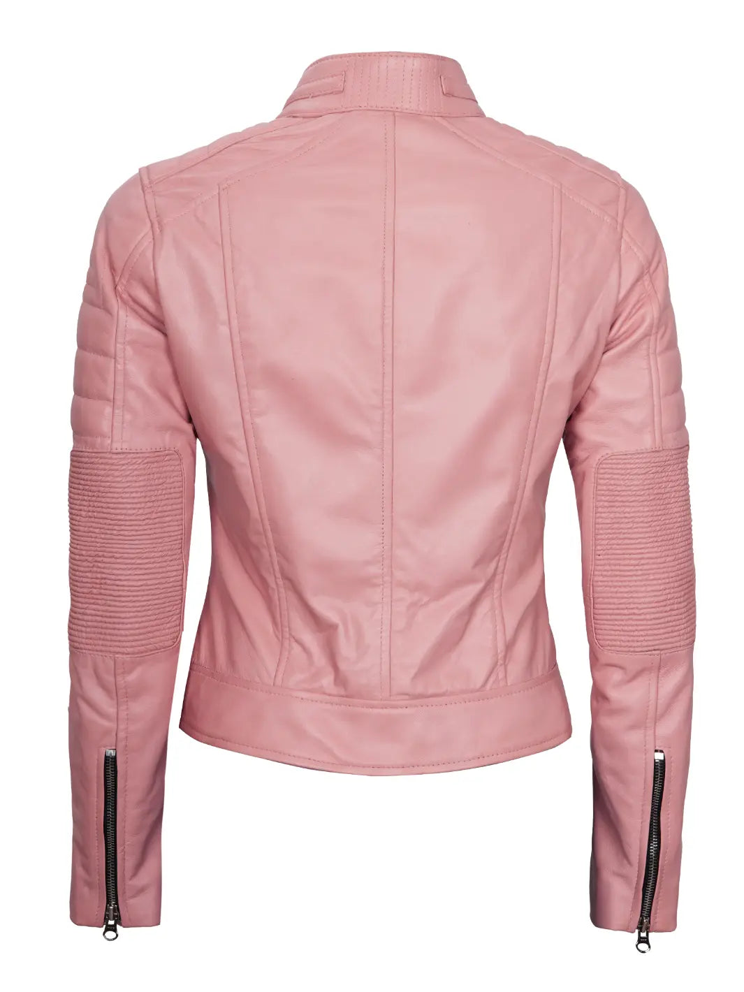 Blouson en cuir café racer rose