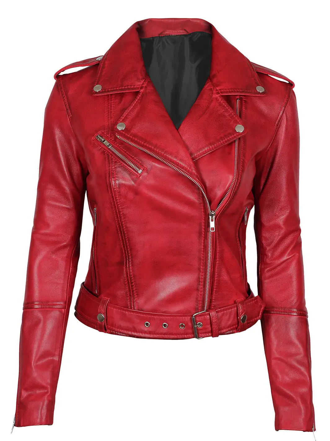 Veste de moto en cuir pour femme