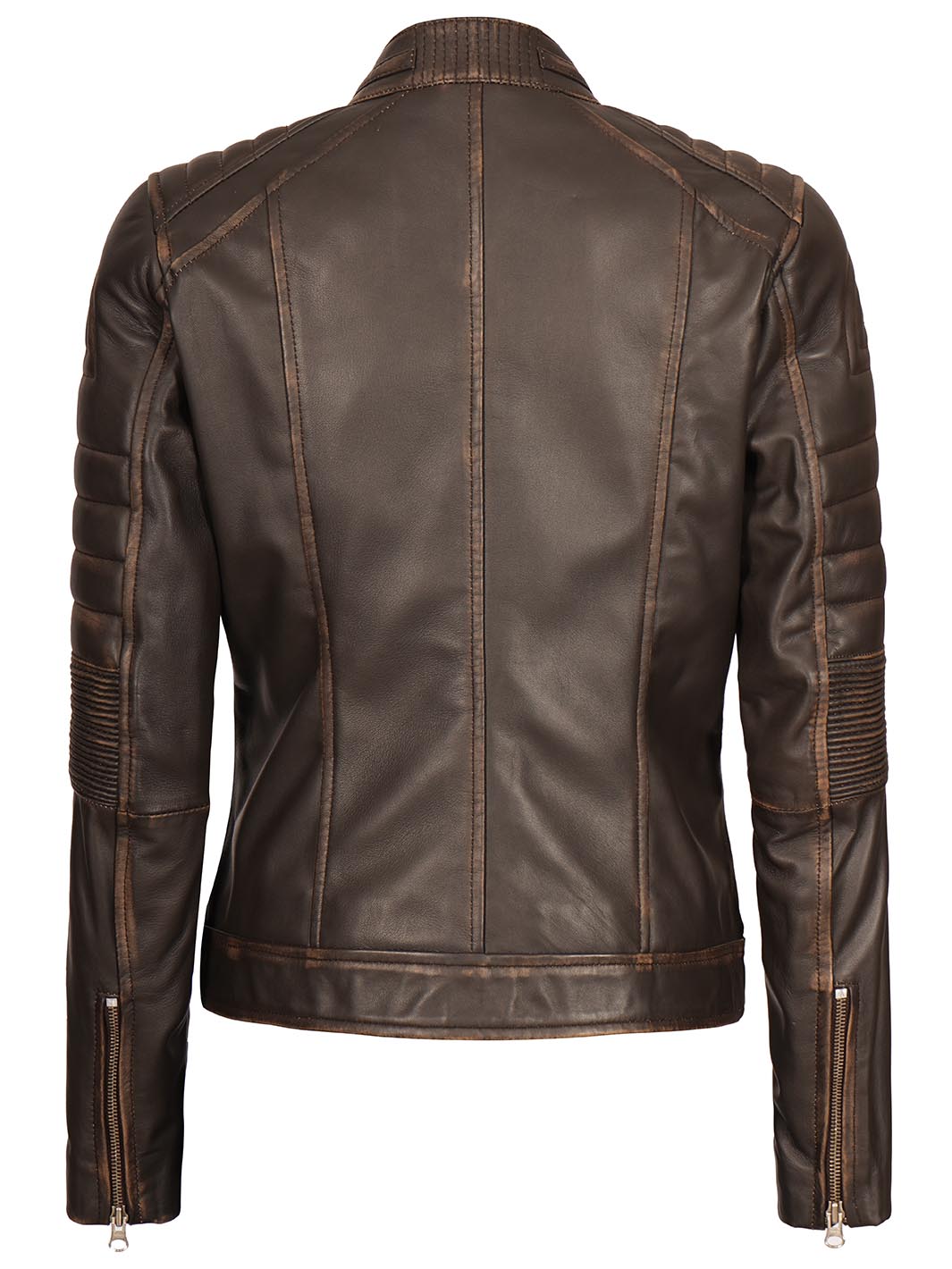 Veste en cuir Cafe Racer pour femme