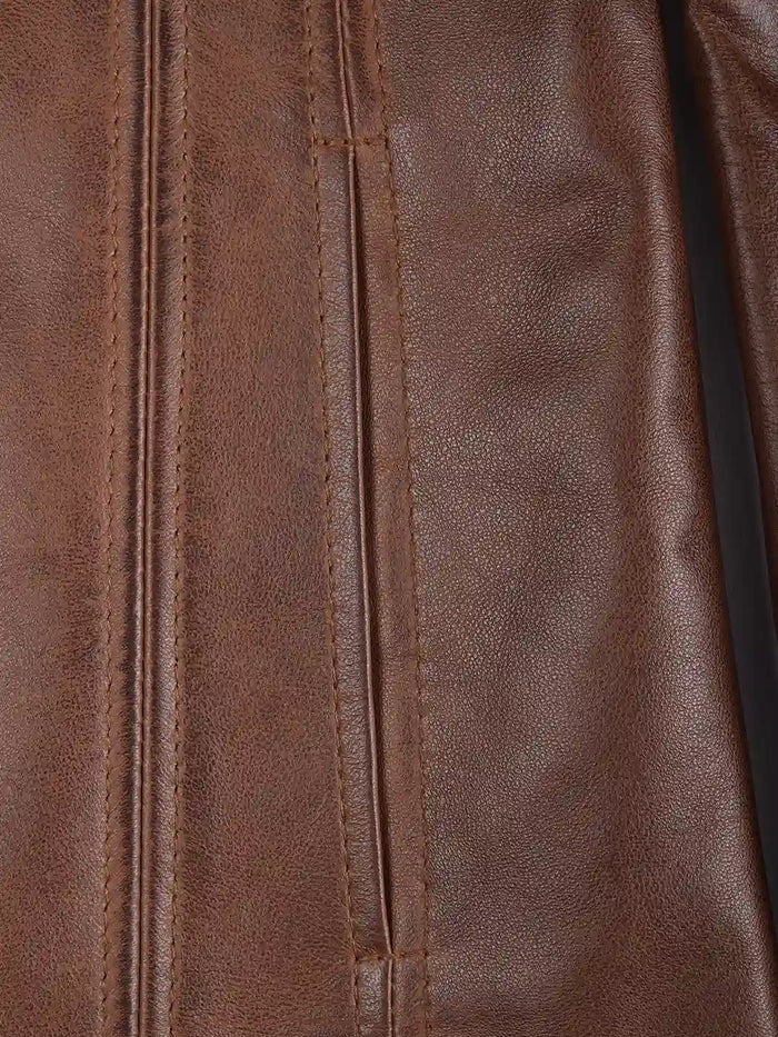 Women's Cognac Brown Leather Blazer