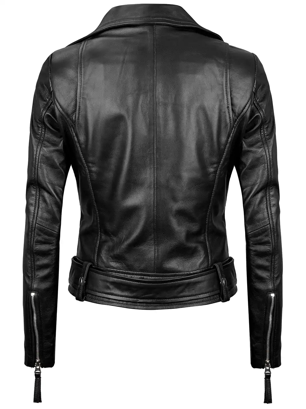 Veste en cuir motard pour femme