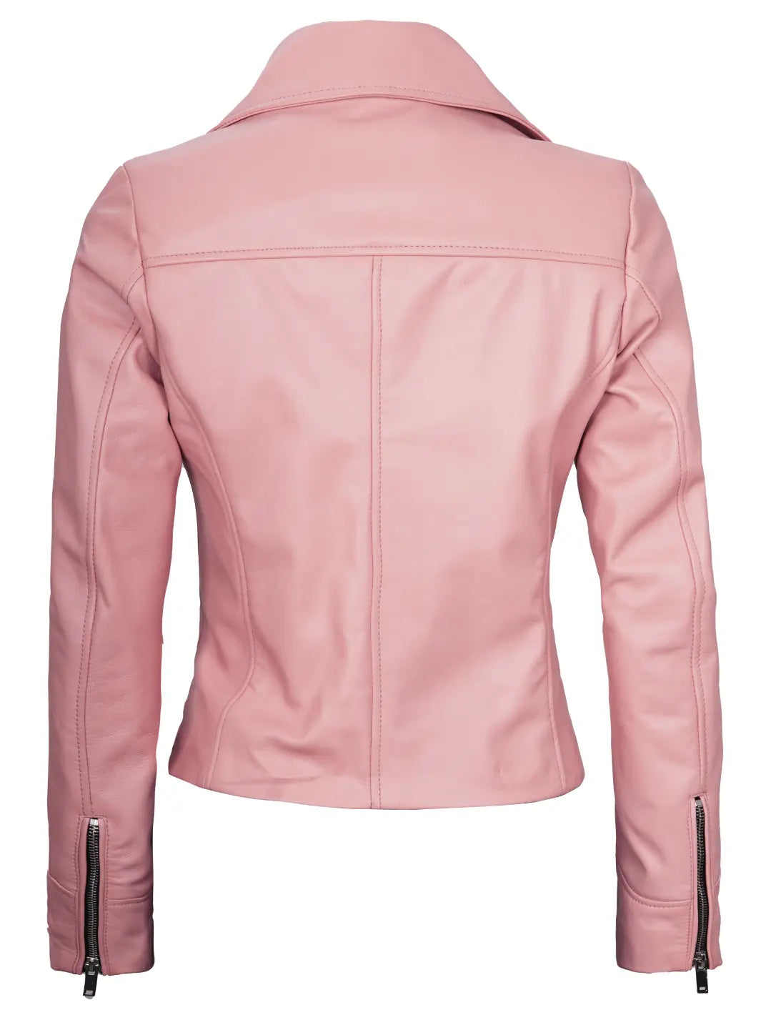 veste en cuir rose femme