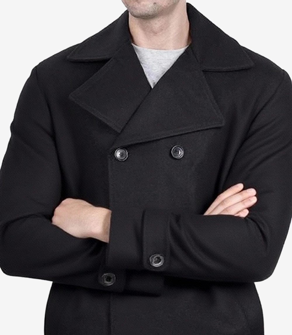 manteau en laine noir