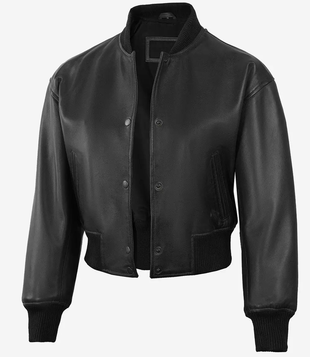 Johnson Women's Cognac Cafe Racer Quilted Leather Jacket