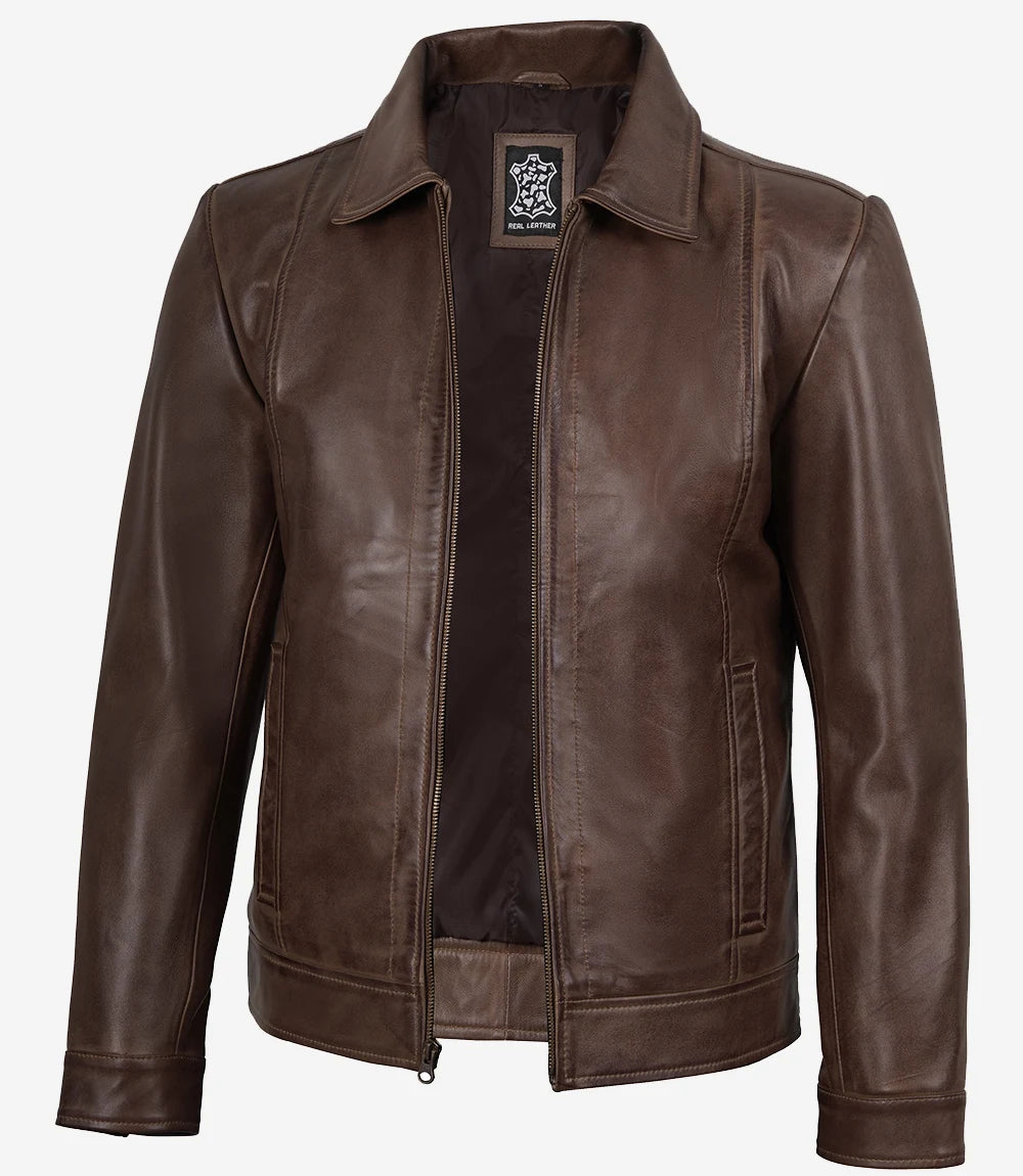 Veste en cuir pour homme