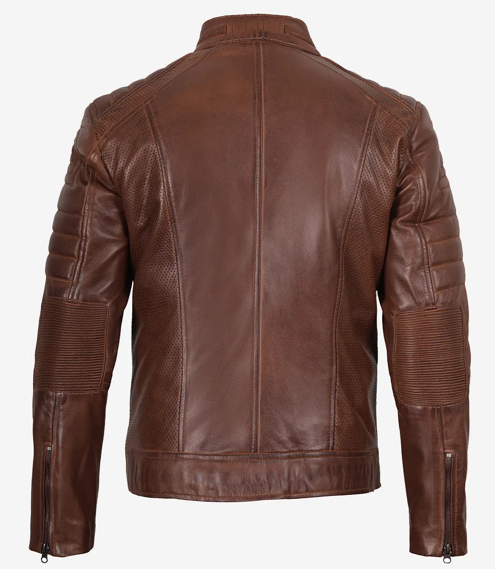 Hommes Café Racer Veste En Cuir