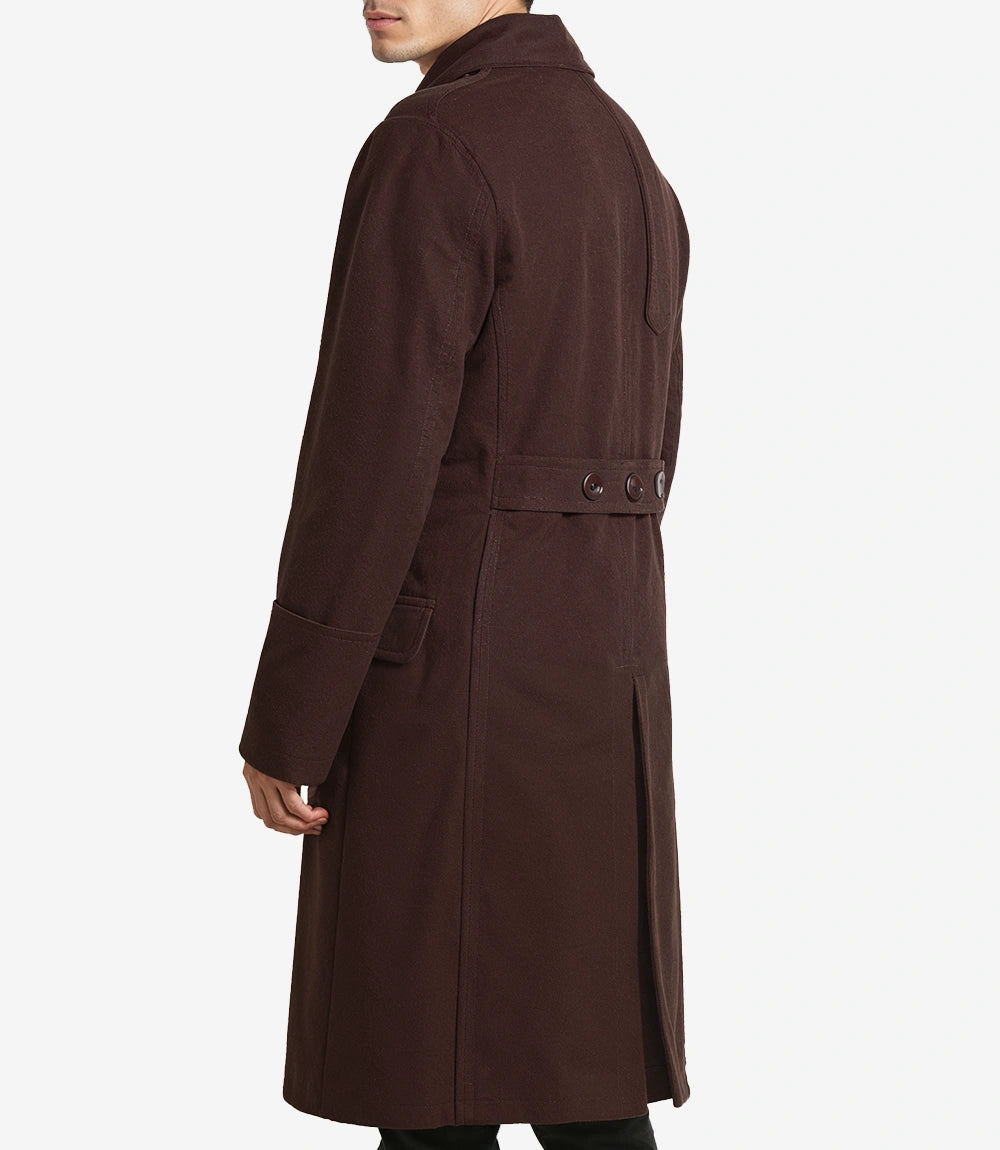 Homme Marron Manteau En Laine