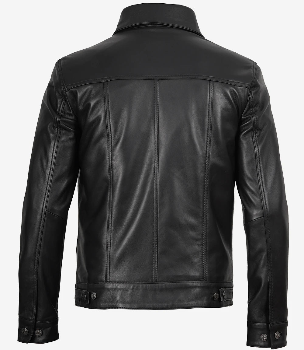 Veste de camionneur en cuir homme