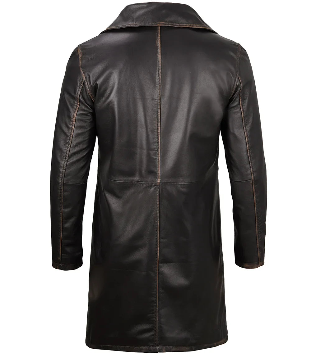 manteau de voiture en cuir pour hommes