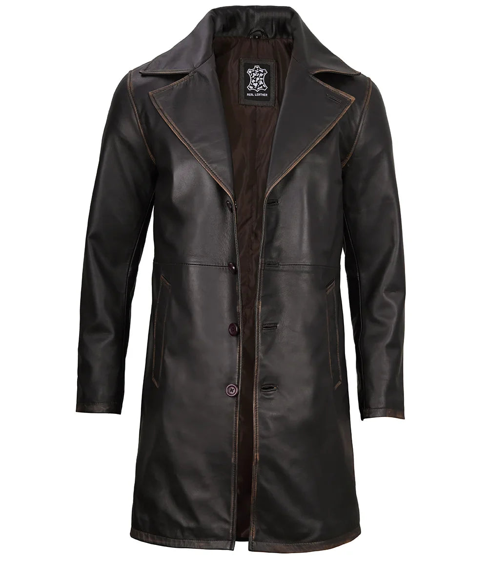 manteau de voiture en cuir pour hommes