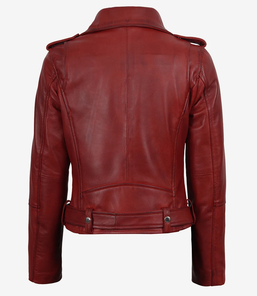 Veste de moto en cuir femme