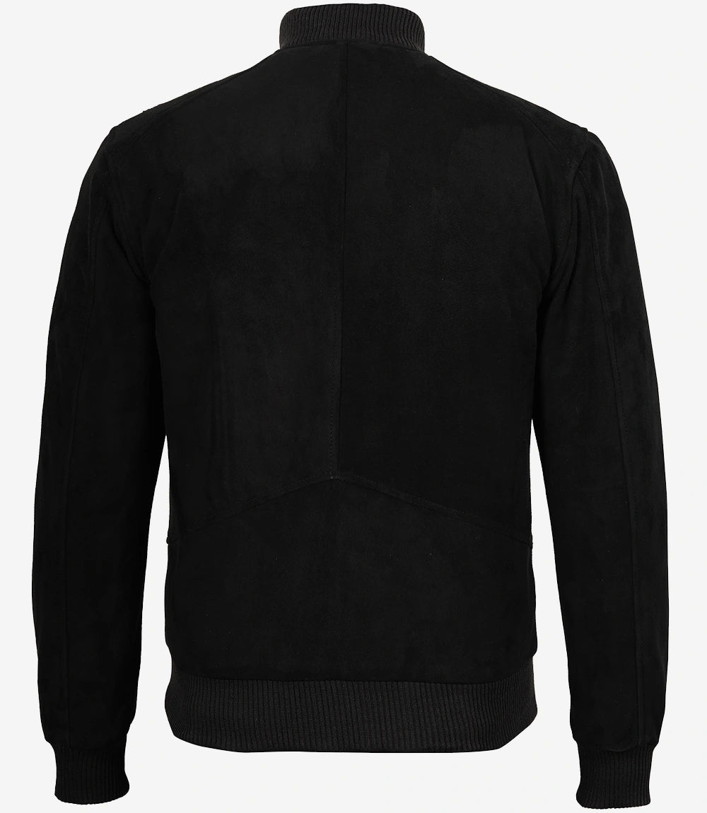 blouson aviateur en cuir et daim pour homme