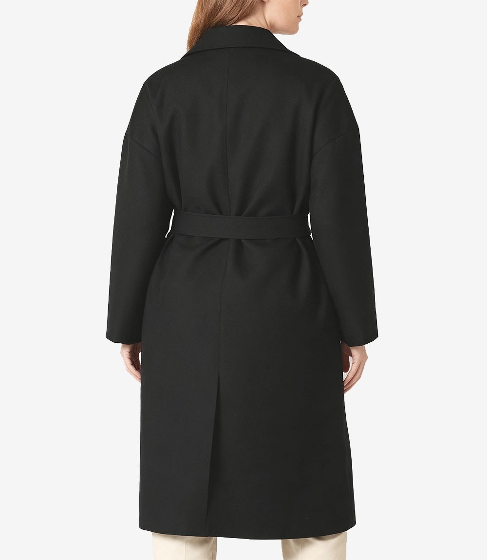 Noir Manteau En Laine