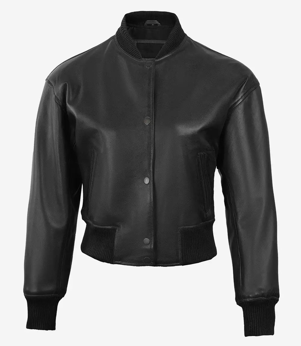 Johnson Women's Cognac Cafe Racer Quilted Leather Jacket