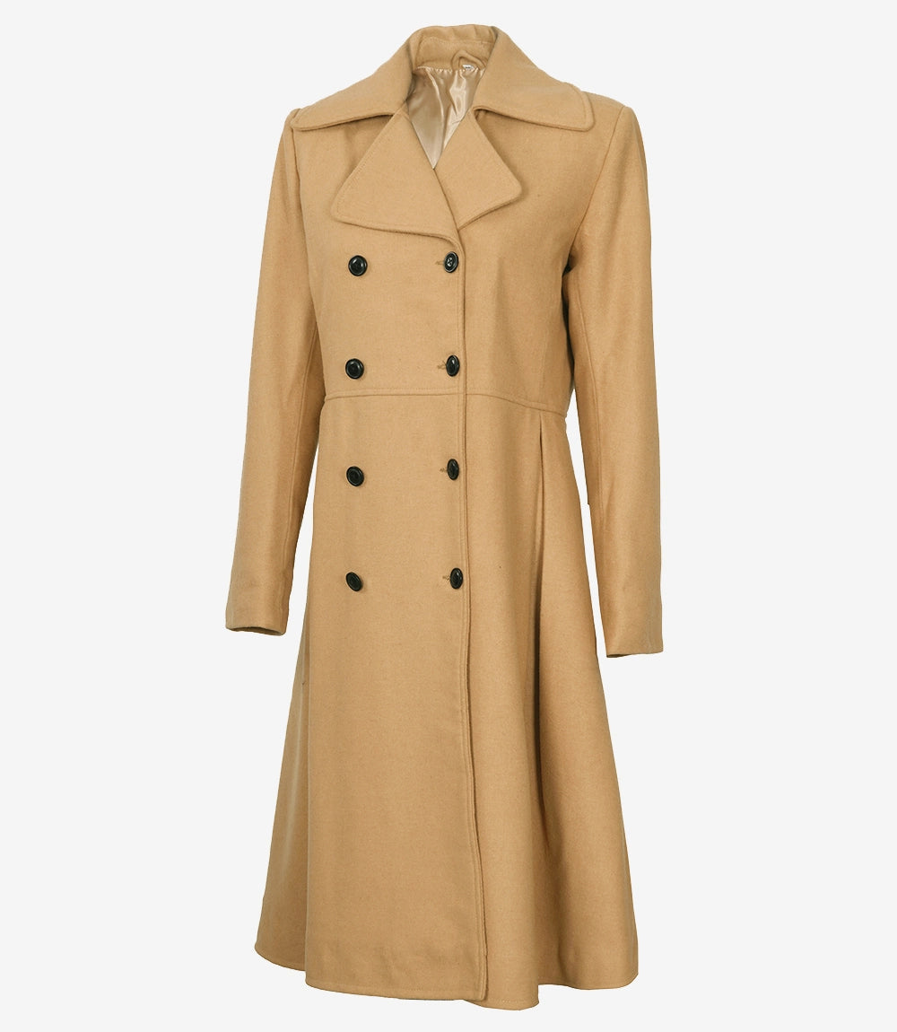 Femme Beige Manteau En Laine