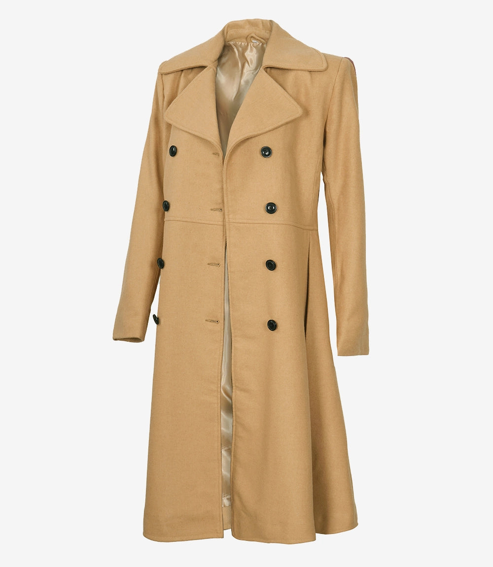 Femme Beige Manteau En Laine