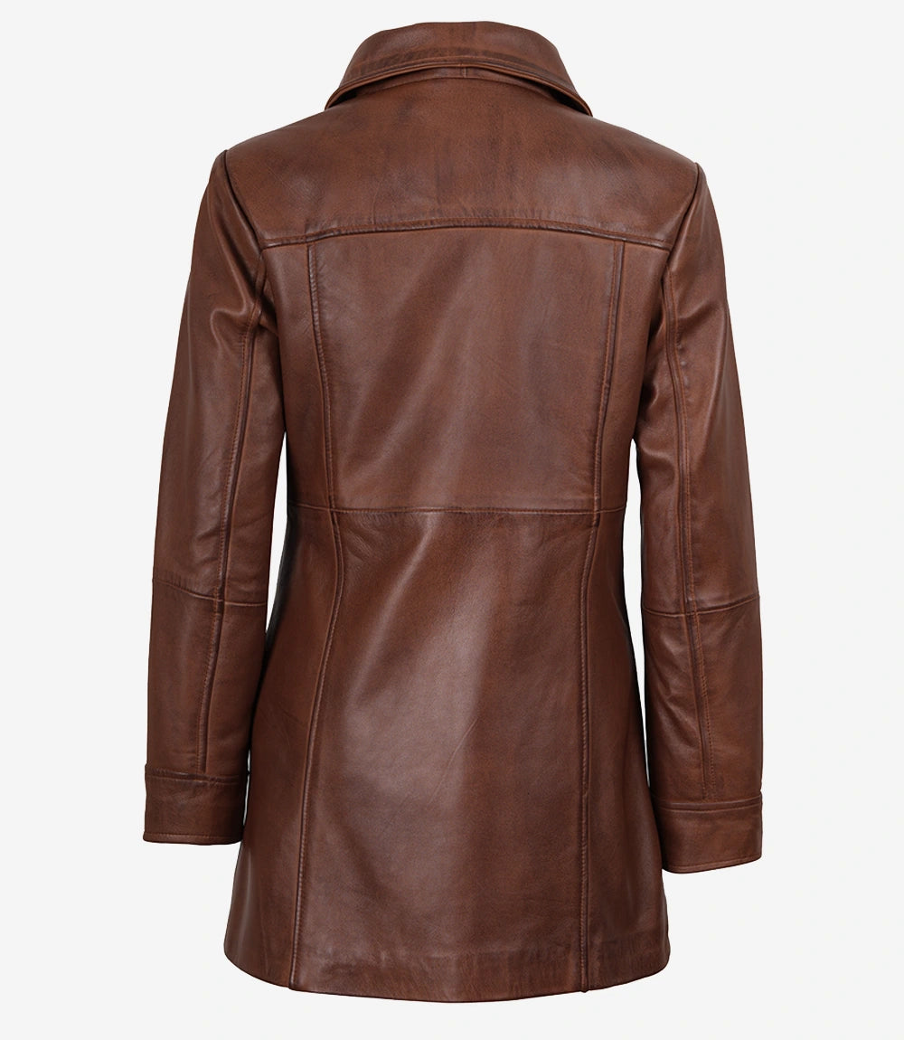Manteau de voiture en cuir pour femme