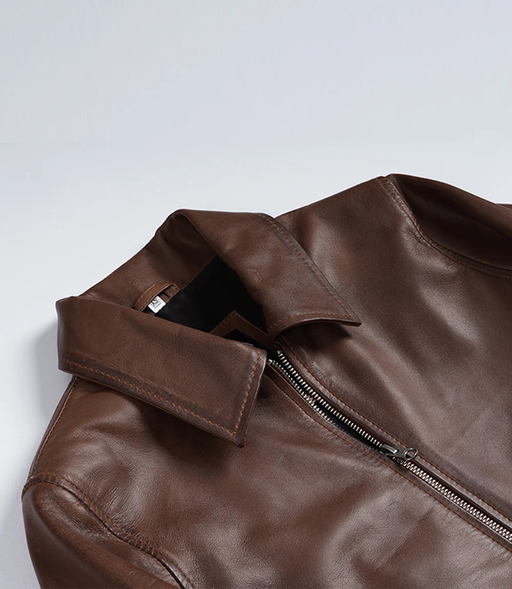 Femmes Cognac Cuir Veste